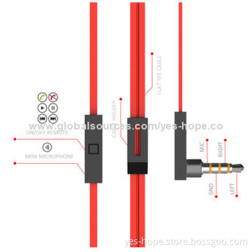 In-ear Stereo Sound Wired Metal Earphones with Microphone